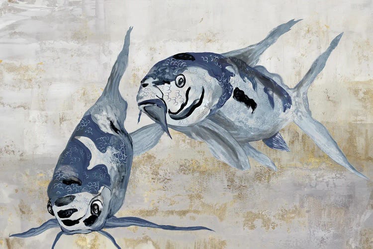 Blue Koi Harmony by Jacob Q wall art