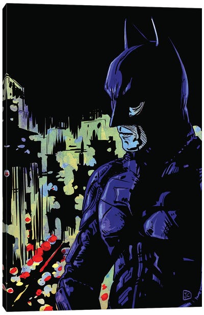Dark Knight Canvas Art Print - Giuseppe Cristiano