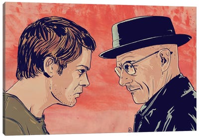 Dexter & Morgan Canvas Art Print - Crime Drama TV Show Art