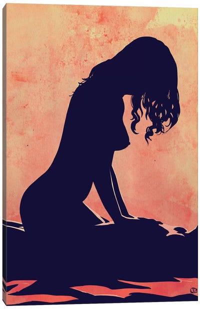 Lovers Canvas Art Print - Female Nude Art