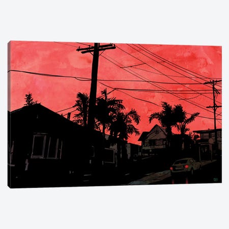 Red Sky Canvas Print #JCR123} by Giuseppe Cristiano Canvas Wall Art