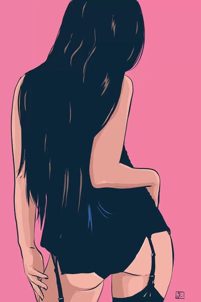 Brunette In Black by Giuseppe Cristiano acrylic art print