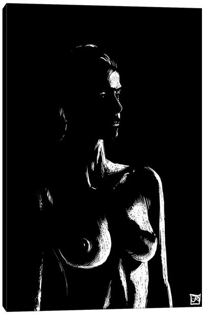 Nude In The Dark Canvas Art Print - Giuseppe Cristiano