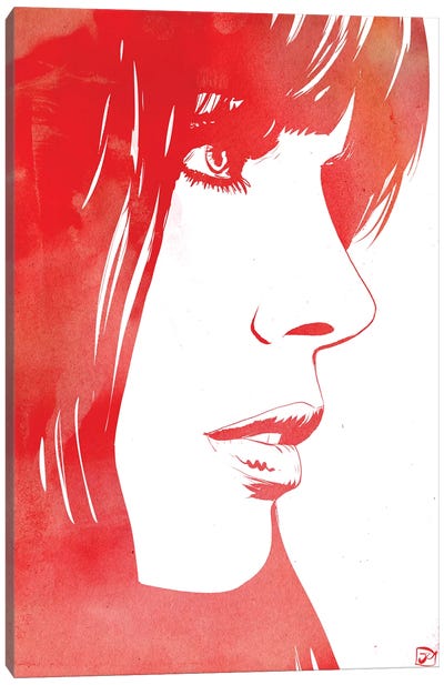 Profile In Red Canvas Art Print - Giuseppe Cristiano