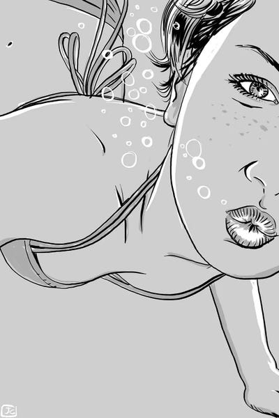 Underwater Kiss by Giuseppe Cristiano art print