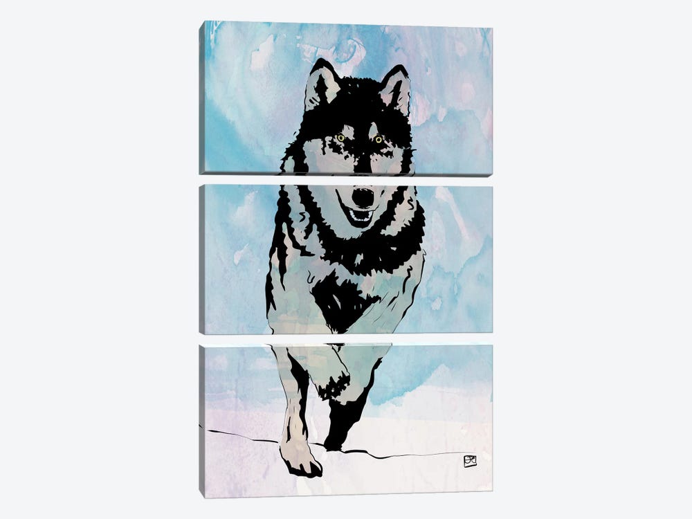 Wolf II by Giuseppe Cristiano 3-piece Canvas Art Print