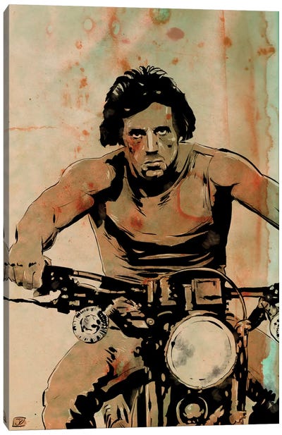 First Blood: John Rambo Canvas Art Print - Motorcycle Art