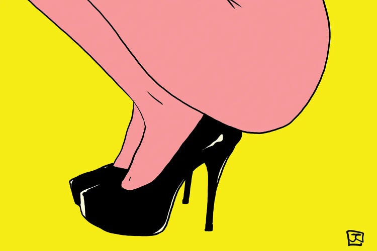 Heels On Yellow by Giuseppe Cristiano wall art