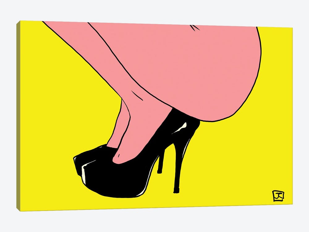 Heels On Yellow by Giuseppe Cristiano 1-piece Canvas Artwork
