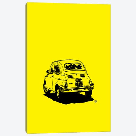 Fiat 500 In Yellow Canvas Print #JCR181} by Giuseppe Cristiano Canvas Art