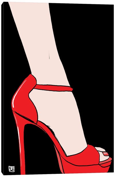 Red Shoe Canvas Art Print - Legs
