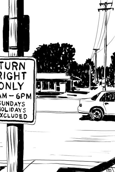 Turn Right Only by Giuseppe Cristiano art print