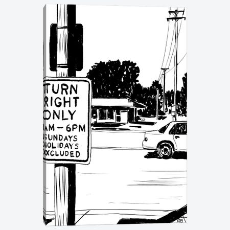Turn Right Only Canvas Print #JCR227} by Giuseppe Cristiano Canvas Art