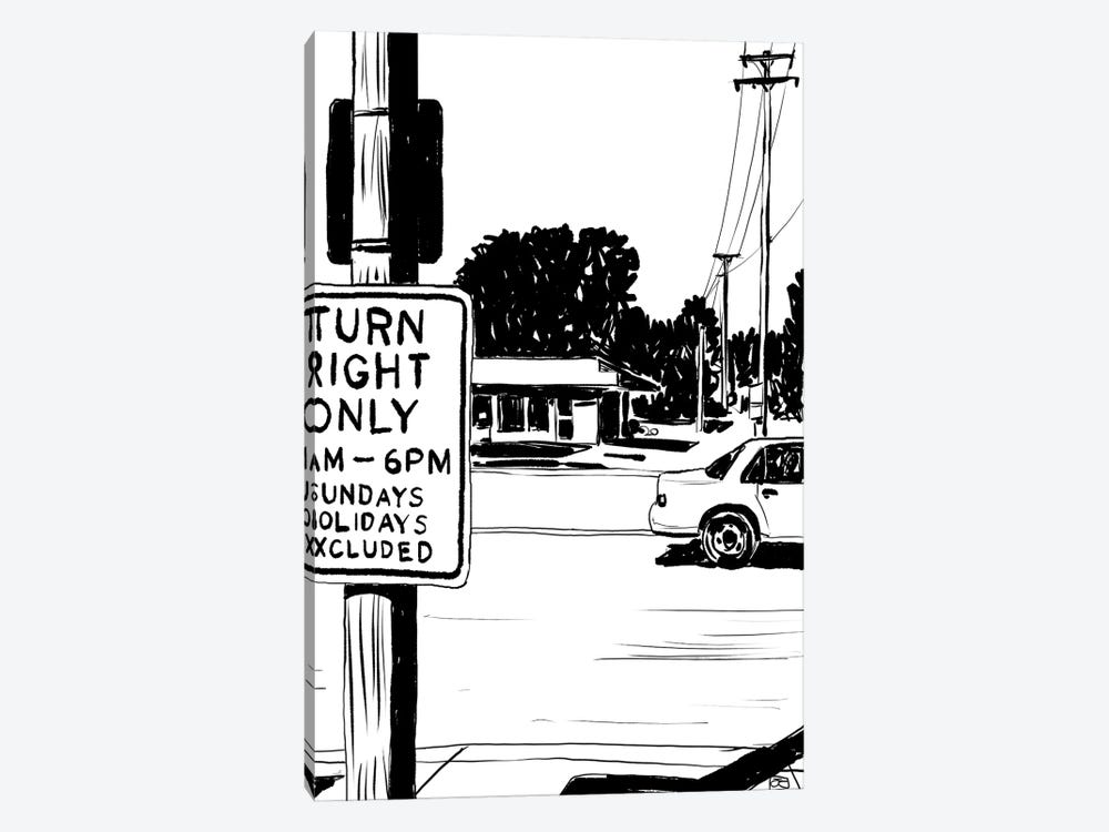 Turn Right Only by Giuseppe Cristiano 1-piece Canvas Art Print
