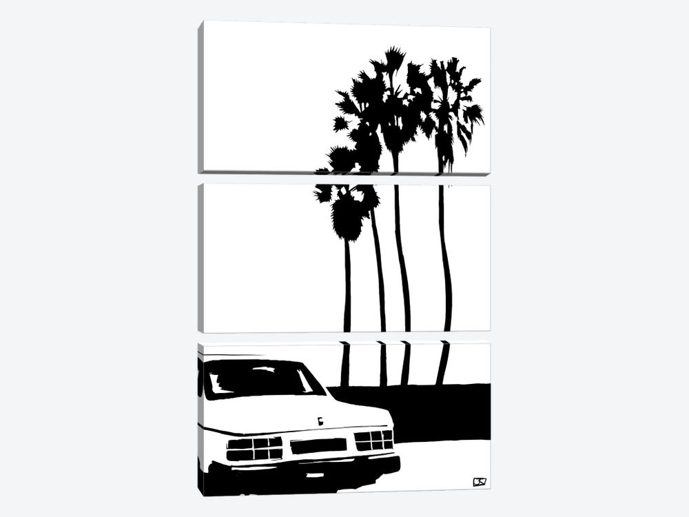 Car And Palms by Giuseppe Cristiano 3-piece Art Print