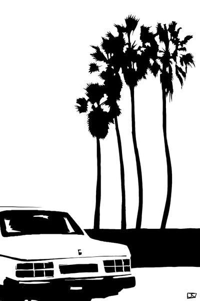 By Land: Car And Palms by Giuseppe Cristiano
