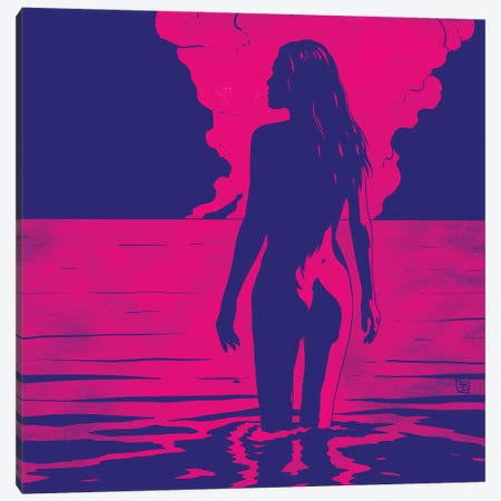 Skinny Dipping Canvas Print #JCR257} by Giuseppe Cristiano Art Print