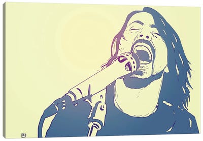 Dave Grohl Canvas Art Print - Microphone Art