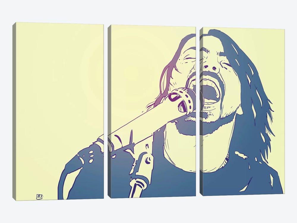 Dave Grohl by Giuseppe Cristiano 3-piece Canvas Print