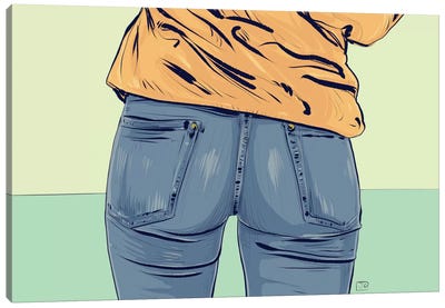 Jeans Canvas Art Print - Women's Pants Art