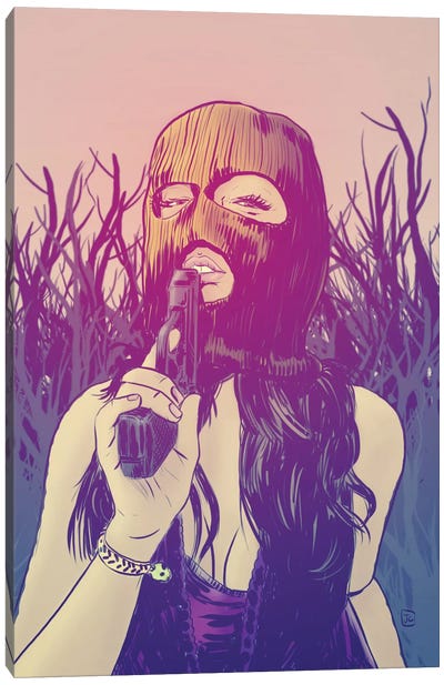 Masked Canvas Art Print - Bad Girl