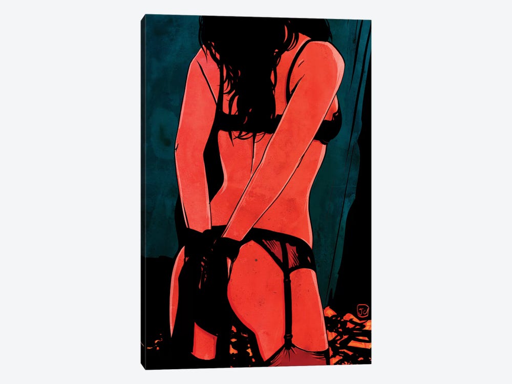 Brunette In Lingerie by Giuseppe Cristiano 1-piece Canvas Wall Art