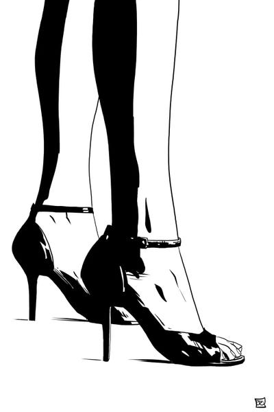 Black & White Pop Culture Art: Shoes X by Giuseppe Cristiano
