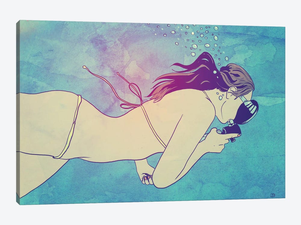 Swimming Girl by Giuseppe Cristiano 1-piece Art Print