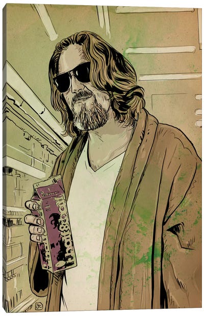 The Big Lebowski: Jeffrey "The Dude" Lebowski Canvas Art Print - Crime & Gangster Movie Art