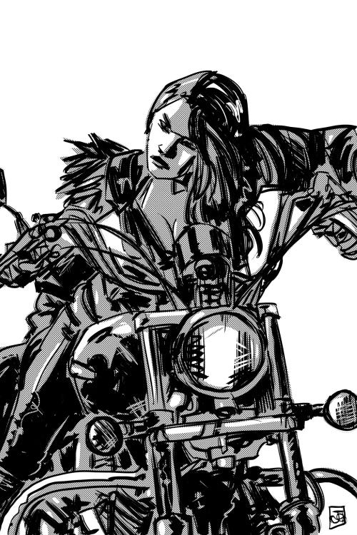 Biker Girl by Giuseppe Cristiano wall art