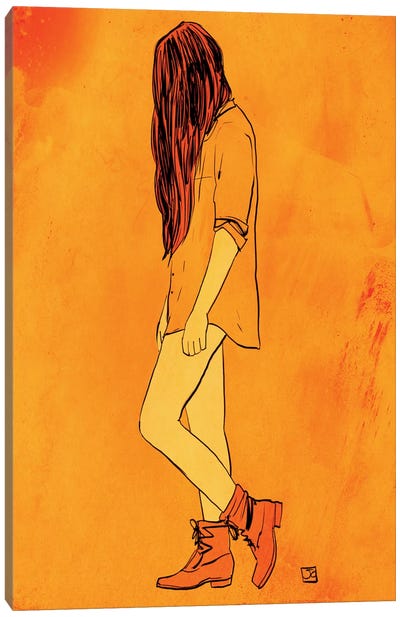 These Boots… Canvas Art Print - Citrus Orange