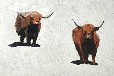 Two Brown Cows by James Coates gallery poster