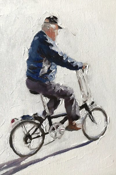 Old Man Cycling by James Coates canvas print