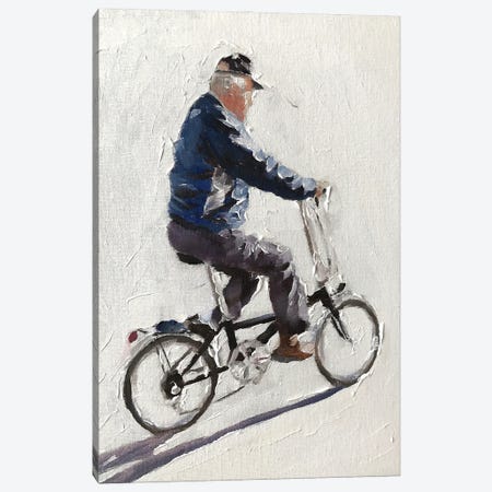 Old Man Cycling Canvas Print #JCT100} by James Coates Canvas Wall Art