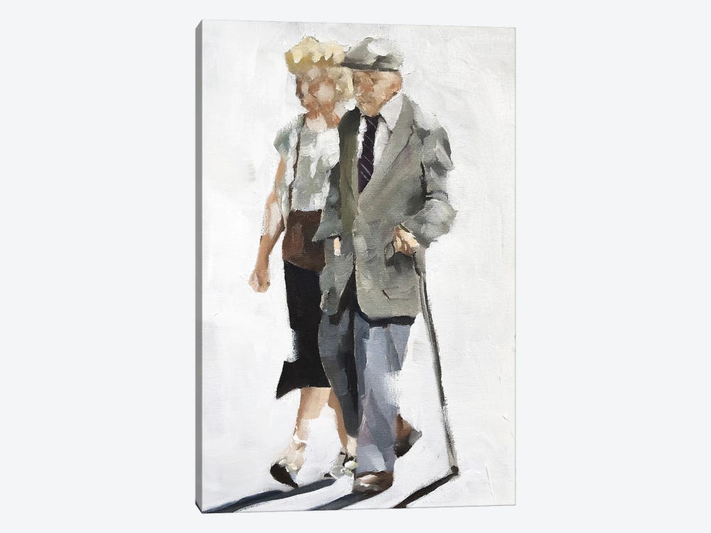 Old Couple Strolling by James Coates 1-piece Canvas Art Print