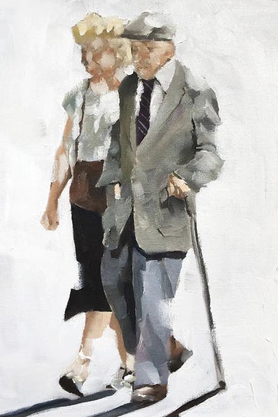 Strolls In The City: Old Couple Strolling by James Coates