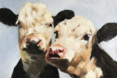 Pair Of Cows by James Coates canvas print