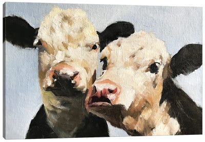 Pair Of Cows Canvas Art Print - James Coates