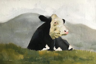 Sitting Cow by James Coates canvas print