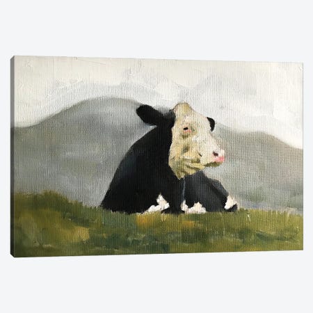 Sitting Cow Canvas Print #JCT119} by James Coates Art Print