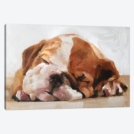 Sleepy Puppy Canvas Print #JCT120} by James Coates Canvas Wall Art