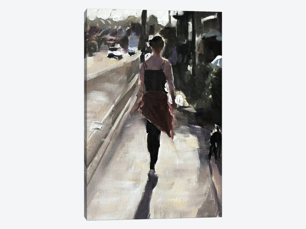 Street Walk With Dog by James Coates 1-piece Art Print