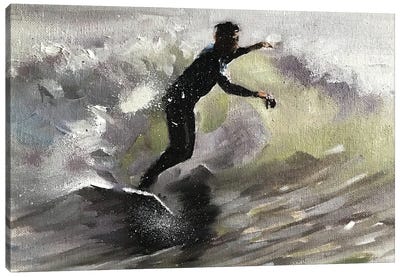 Surfing Canvas Art Print - James Coates