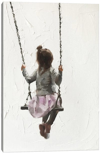 Swing Time Canvas Art Print - Child Portrait Art