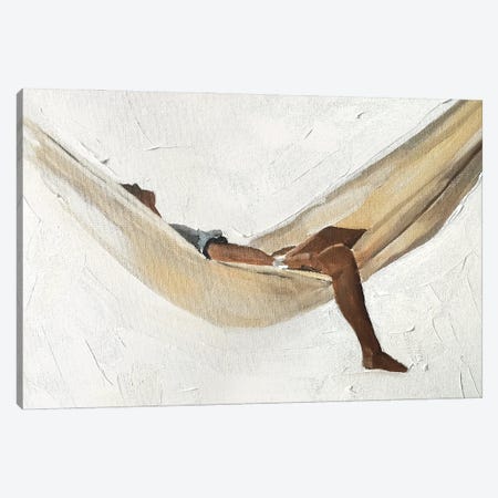 Swinging In A Hammock Canvas Print #JCT126} by James Coates Canvas Print