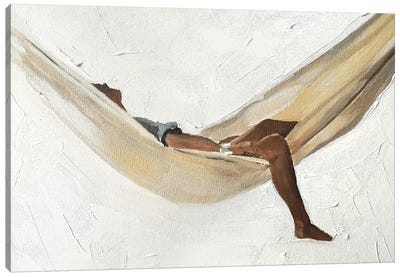 Swinging In A Hammock Canvas Art Print - James Coates
