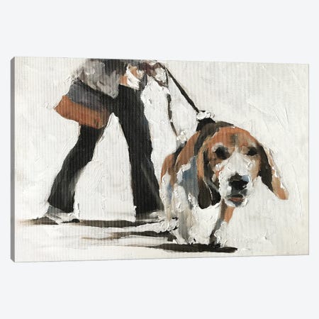 Taking My Human For A Walk Canvas Print #JCT127} by James Coates Canvas Art Print