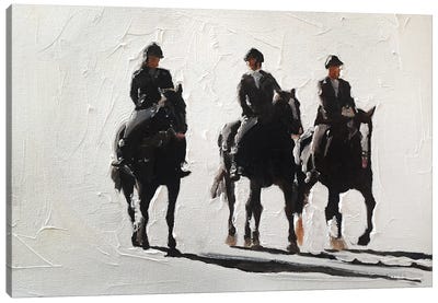Three Horse Riders Canvas Art Print - Horseback Art