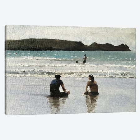 Time Out At The Beach Canvas Print #JCT131} by James Coates Canvas Print
