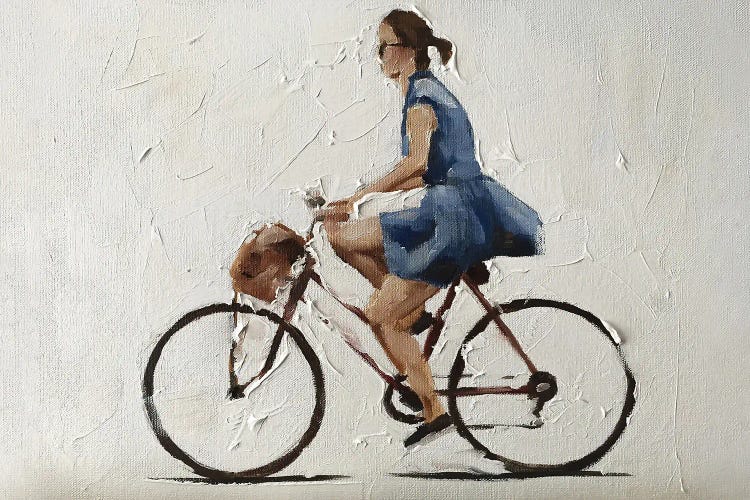 Cycling In A Blue Dress